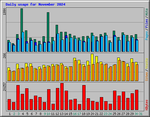 Daily usage for November 2024