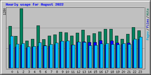 Hourly usage for August 2022