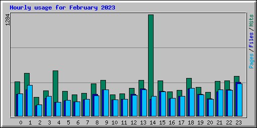 Hourly usage for February 2023